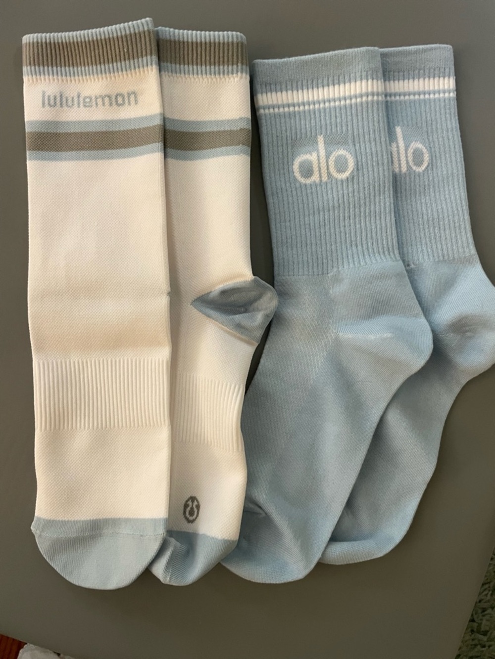 lululemon athletica and Alo throwback crew socks